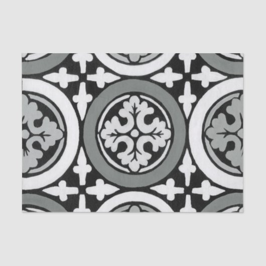 Decoratieve renaissance Rosette Tile Design Tissuepapier (Voorkant)