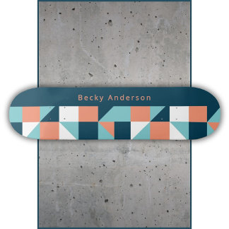Decoratieve Retro Blokken en Naam Skateboard