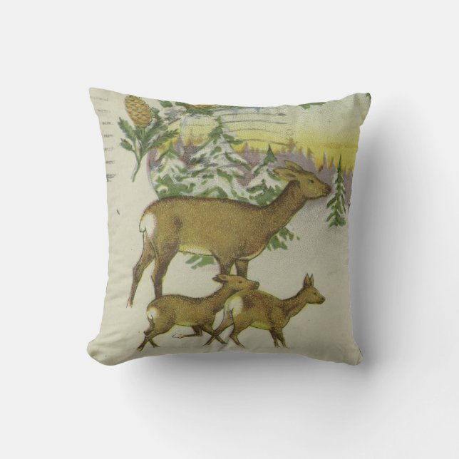 Decoratieve  Retro Vrolijk Kerstfeest Kussen (Voorkant)