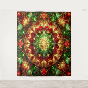 Decoratieve rode groene feestelijke achtergrond wandkleed