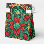 Decoratieve Rode Groene Vakantie Cadeaudoos Bedankdoosjes (Achterkant)