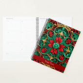 Decoratieve rode groene vakantie planner (Display)