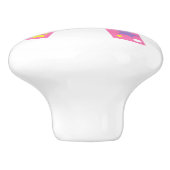 Decoratieve roze letter Een monogram handvat knop (Zijkant)