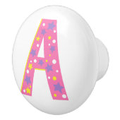 Decoratieve roze letter Een monogram handvat knop (Rechts)