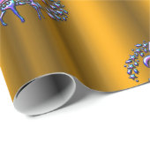 Decoratieve roze rendierkerst cadeaupapier (Rol Hoek)