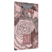 Decoratieve Rozen Blush Pink Monogram Klembord (Rechts)
