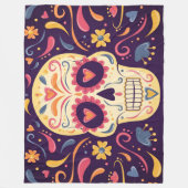 Decoratieve schedel fleece deken (Voorkant)