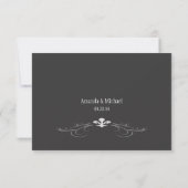 Decoratieve scroller Fleur de Lis Wedding RSVP-kaa RSVP Kaartje (Achterkant)