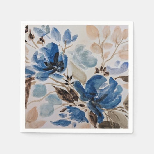Decoratieve servetten (Blauwe Waterverf Floral Des (Voorkant)