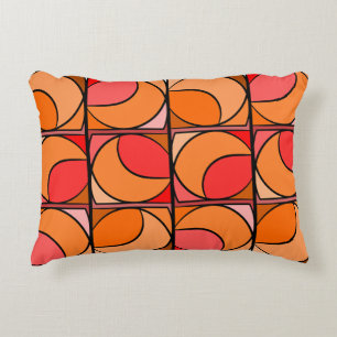 Decoratieve seventies oranje accent kussen
