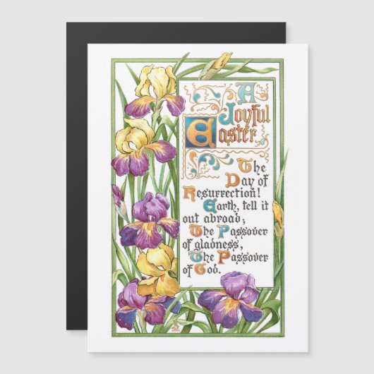 decoratieve Snijtekst met Irises (Voorkant / Achterkant)