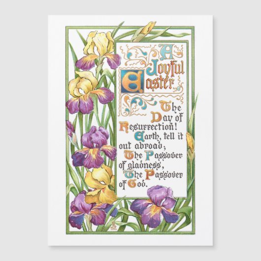 decoratieve Snijtekst met Irises (Voorkant)