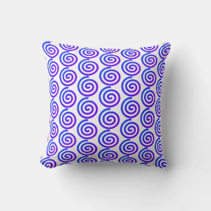 Decoratieve spiraal witte blauwe paarse accent kussen