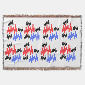 decoratieve sprei met rode en blauwe pixels; deken