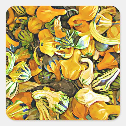 Decoratieve Squash en Gourds Halloween Stickers (Voorkant)