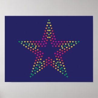 Decoratieve Ster harten poster