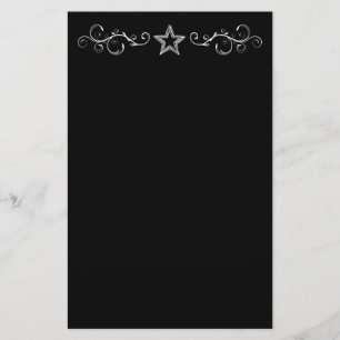 +{ Decoratieve ster }+ Zwart Briefpapier