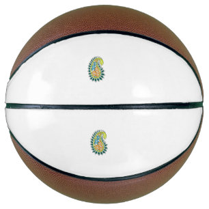 Decoratieve stijl, donkerblauw groen, wattenstel basketbal
