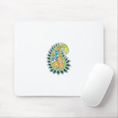 Decoratieve stijl, donkerblauw groen, wattenstel muismat (Met muis)