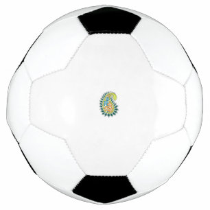 Decoratieve stijl, donkerblauw groen, wattenstel voetbal