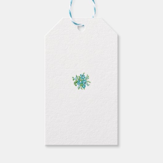 Decoratieve stijl, Mint Cream, Vormt blauw, Blauwg Cadeaulabel (Voorkant)