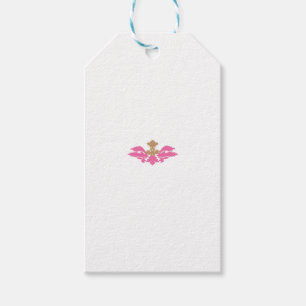 Decoratieve stijl, warm roze, Antiek messing Cadeaulabel