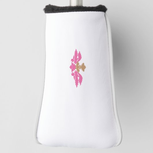 Decoratieve stijl, warm roze, Antiek messing Golfheadcover (Draai 90)