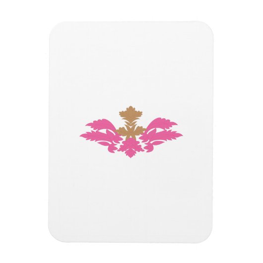 Decoratieve stijl, warm roze, Antiek messing Magneet (Verticaal)