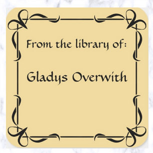 Decoratieve  strikken Bookplate Vierkante Sticker