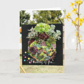 Decoratieve succulenten kaart (Gele Bloem)