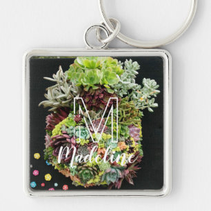 Decoratieve succulenten sleutelhanger