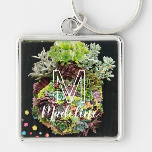 Decoratieve succulenten sleutelhanger (Voorkant)