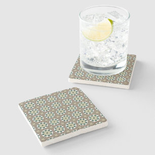 decoratieve symmetrische geometrische patroon onde stenen onderzetter