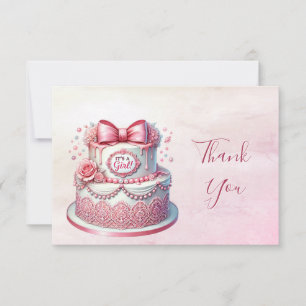 Decoratieve taart roze boog dank u kaart