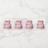 Decoratieve taart Roze Bow Water Fles Label Waterfles Etiket (Enkel label)