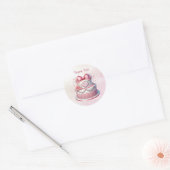 Decoratieve taart Roze strik Sticker (Envelop)