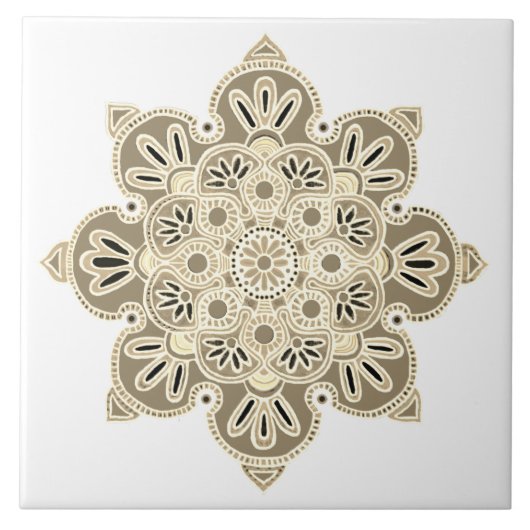 Decoratieve tegel Medallion tan tinten Tegeltje (Voorkant)