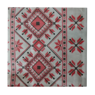 Decoratieve Tegels rood en zwart Tegeltje