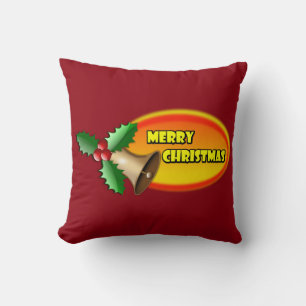 Decoratieve tekst met kerst met heilige badge oval kussen