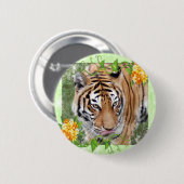 Decoratieve tijgerButtonnen Ronde Button 5,7 Cm (Voorkant /achterkant)