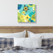 Decoratieve tuinbloemen canvas afdruk (Insitu (Slaapkamer))
