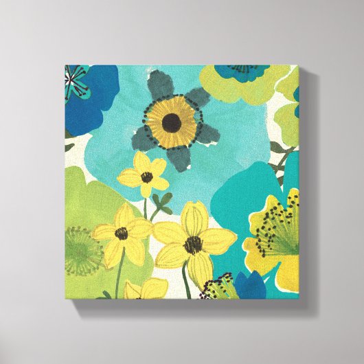 Decoratieve tuinbloemen canvas afdruk (Voorkant)
