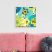 Decoratieve tuinbloemen canvas afdruk (Insitu (Woonkamer))