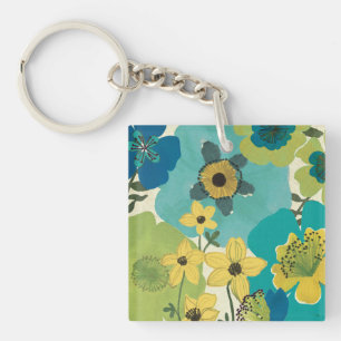 Decoratieve tuinbloemen sleutelhanger
