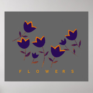 decoratieve tulpenbloemen afdrukken poster