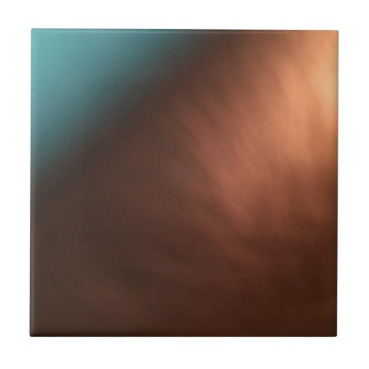 Decoratieve turquoise en koperbruine Tegel Tegeltje (Voorkant)