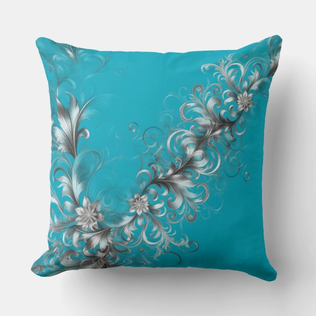 Decoratieve Turquoise  Kussen (Voorkant)