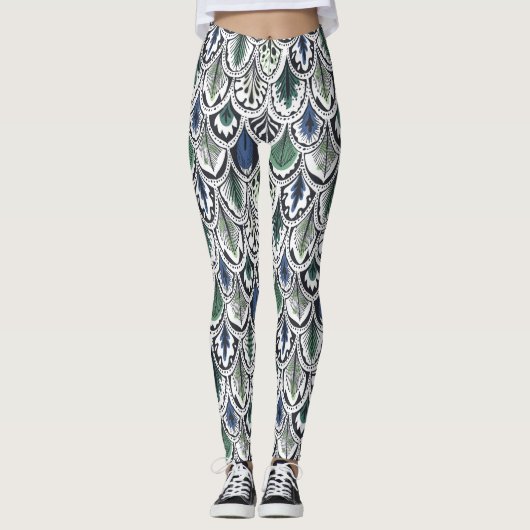 Decoratieve veren leggings (Voorkant)