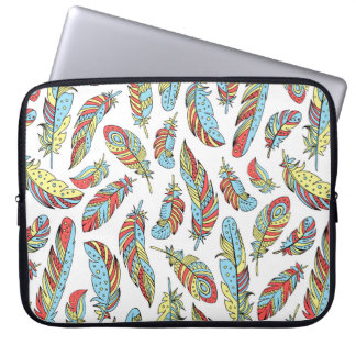 Decoratieve veren naadloos patroon. Handtekening v Laptop Sleeve
