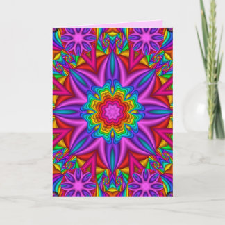 Decoratieve verjaardagskaart met Fantasy Flowers Kaart